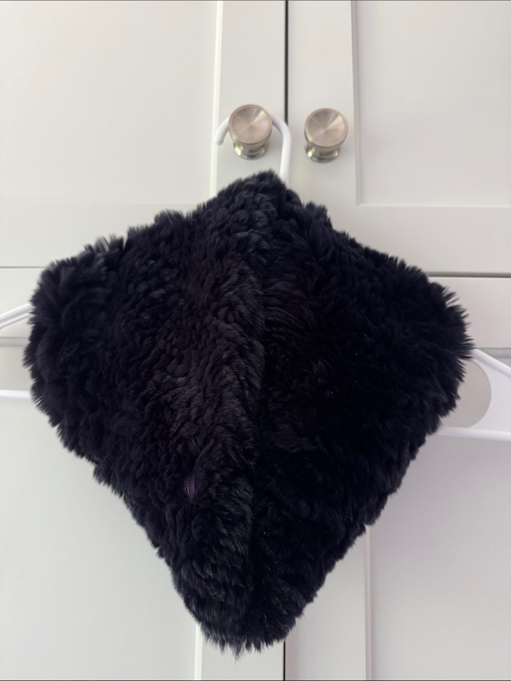 Plush Navy Rabbit Fur Collar for Women
